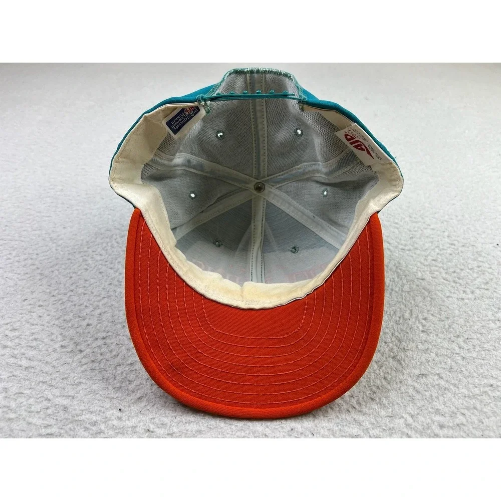 Vintage Miami Dolphins Hat Cap Snapback Mens Teal Orange NFL Football AJD USA